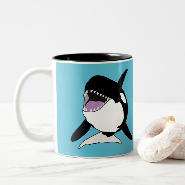 Taza Bicolor Ballena asesina de Orca (Con donut)