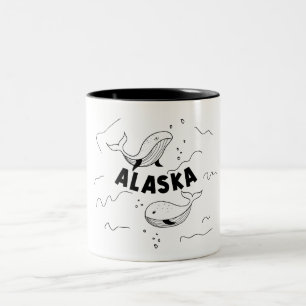 Taza Bicolor Ballenas de Alaska