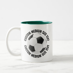 Taza Bicolor Balón de Fútbol & Texto Mediano CAZA VERDE 325g Pe