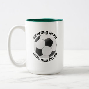 Taza Bicolor Balón de Fútbol & Texto Pequeño VERDE CAZADOR 15oz