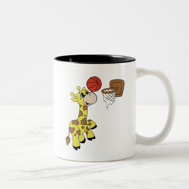 Taza Bicolor Baloncesto de la jirafa (Derecha)