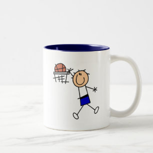 Taza Bicolor Baloncesto Mate - Camisetas Azules y Regalos