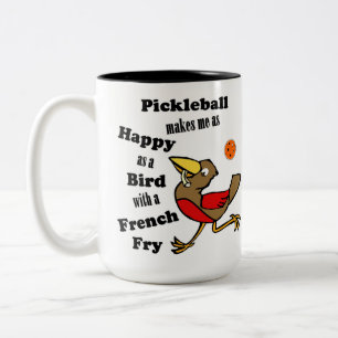 Taza Bicolor Baloncesto - Tan Feliz Como Un Pájaro Con Un Frío 
