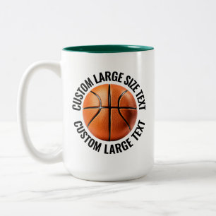 Taza Bicolor Baloncesto & Texto Grande HUNTER VERDE 15oz Person