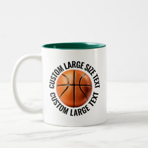 Taza Bicolor Baloncesto & Texto Grande VERDE CAZADOR 325ml Pers