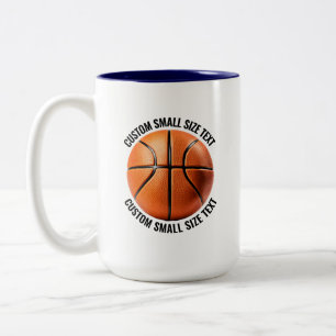 Taza Bicolor Baloncesto & Texto Pequeño AZUL MARINO 15oz Person