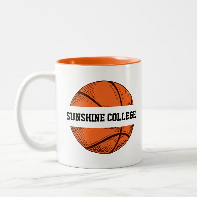 Taza Bicolor Baloncesto tu nombre de equipo favorito (Izquierda)