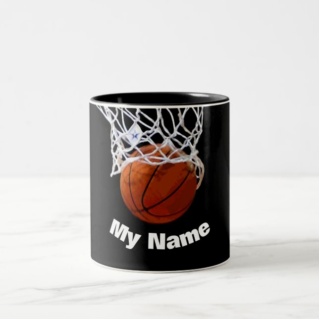 Taza Bicolor Baloncesto tu nombre Personalizado (Centro)