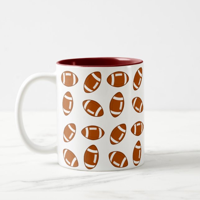 Taza Bicolor Balones de Fútbol Americano (Izquierda)