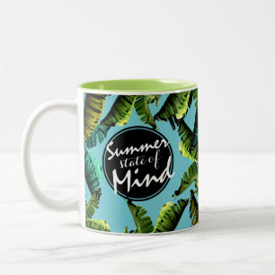 Taza Bicolor Banana tropical de moda deja en la mente el estado