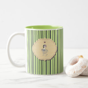 Taza Bicolor Banda de belleza de burro negro y verde