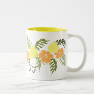 Taza Bicolor Banda de Hibisco Hawaiano Paradiso