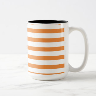Taza Bicolor Banda horizontal naranja y blanca