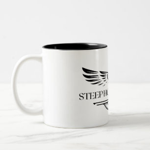 Taza Bicolor Banda hueca empinada - logotipo mug