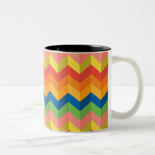 Taza Bicolor banda zigzag