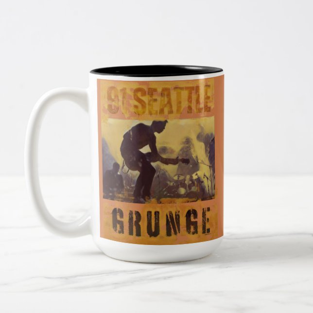 Taza Bicolor Bandas De Goma De Seattle En 1991 (Izquierda)