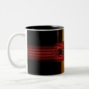Taza Bicolor Bandas Pequeñas Grandes Con Bow
