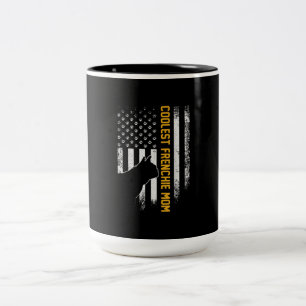 Taza Bicolor Bandera Americana Bulldog francés más frío para ma