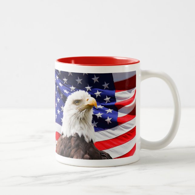 Taza Bicolor Bandera americana con American Eagle (Derecha)