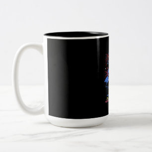 Taza Bicolor Bandera Americana Flamingo Para El 4 De Julio