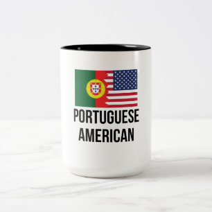 Taza Bicolor Bandera americana portuguesa