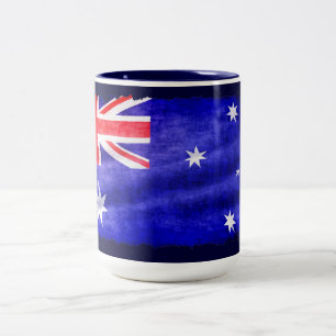 Taza Bicolor Bandera Australia abajo, diseño patriótico