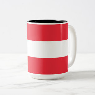 Taza Bicolor Bandera austríaca (Austria) Café de dos tonos