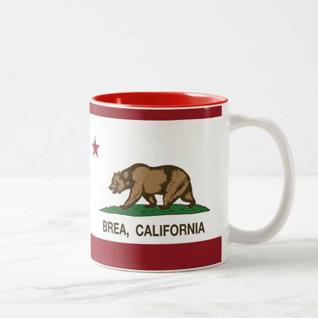 Taza Bicolor Bandera Brea del estado de California (Derecha)