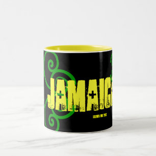 Taza Bicolor Bandera celta jamaiquina "Mi viaje a JAMAICA 2010″