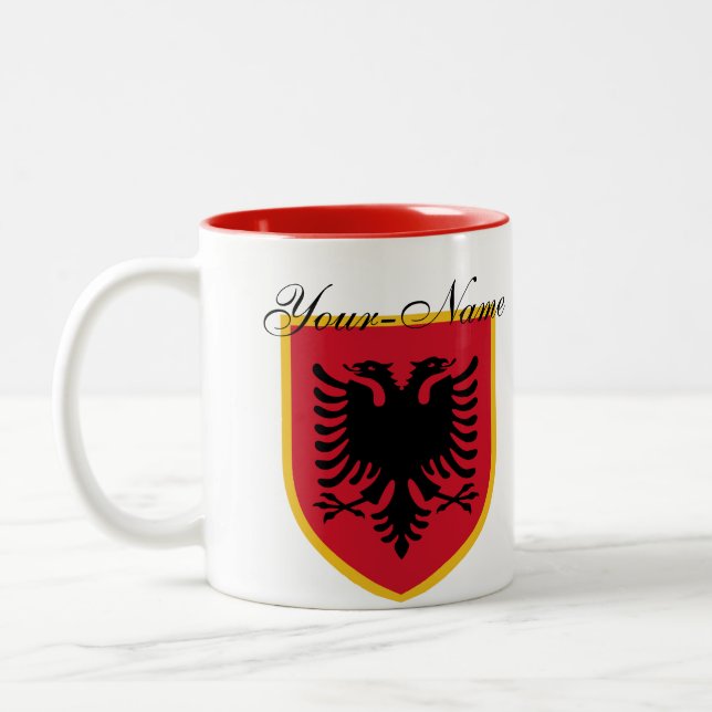 Taza Bicolor Bandera de Albania (Izquierda)