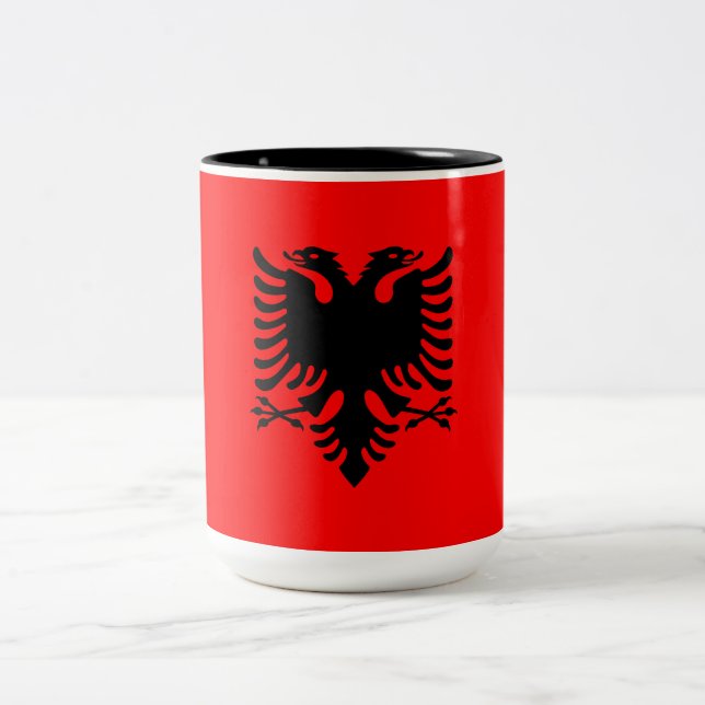 Taza Bicolor Bandera de Albania (Centro)