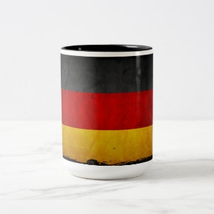 Taza Bicolor Bandera de Alemania del Grunge del vintage