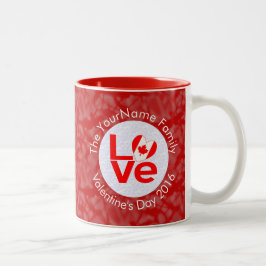 Taza Bicolor Bandera de AMOR rojo canadiense personalizada