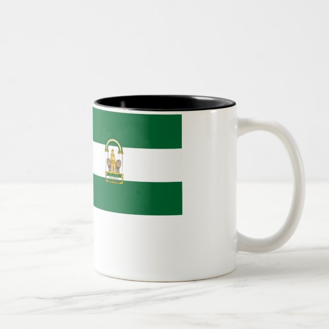 Taza Bicolor Bandera de Andalucía (Derecha)