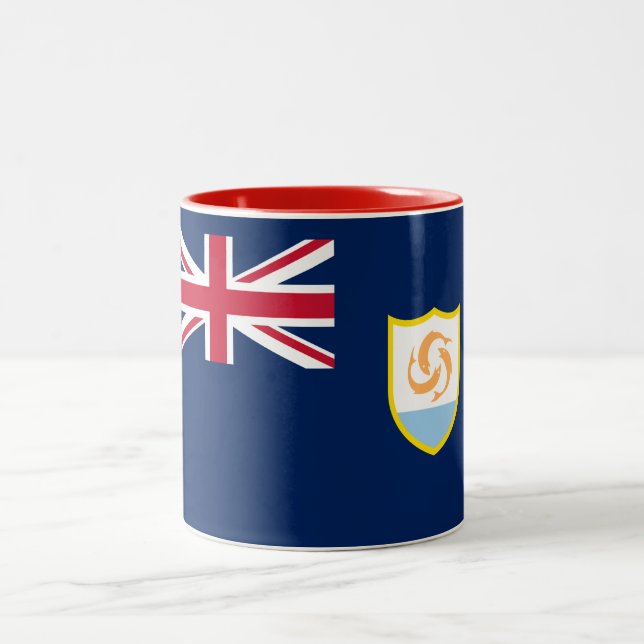 Taza Bicolor Bandera de Anguila Patriótica (Centro)