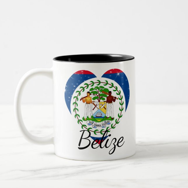 Taza Bicolor Bandera de Belice. (Izquierda)
