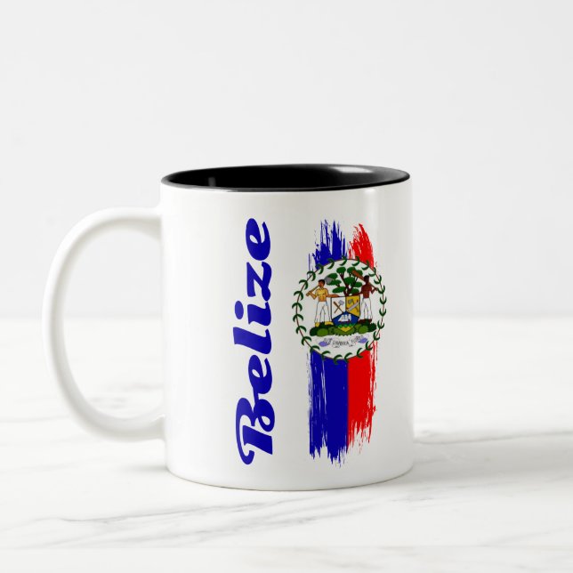 Taza Bicolor Bandera de Belice (Izquierda)