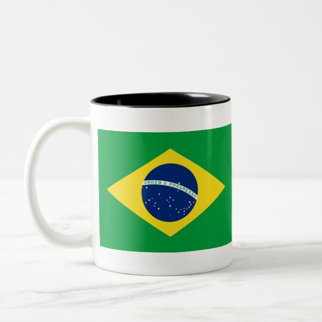 Taza Bicolor Bandera de Brasil (Izquierda)