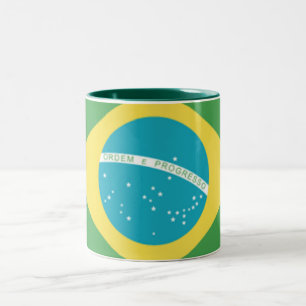 Taza Bicolor Bandera de Brasil Mug