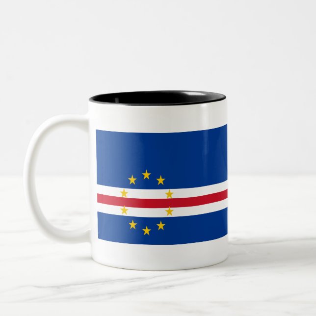 Taza Bicolor Bandera de Cabo Verde (Izquierda)