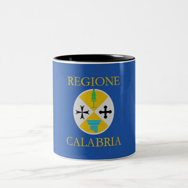 Taza Bicolor Bandera de Calabria (Italia) (Centro)