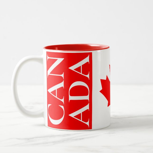 Taza Bicolor Bandera de Canadá (Izquierda)