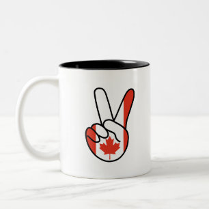 Taza Bicolor Bandera de Canadá V Rótulo