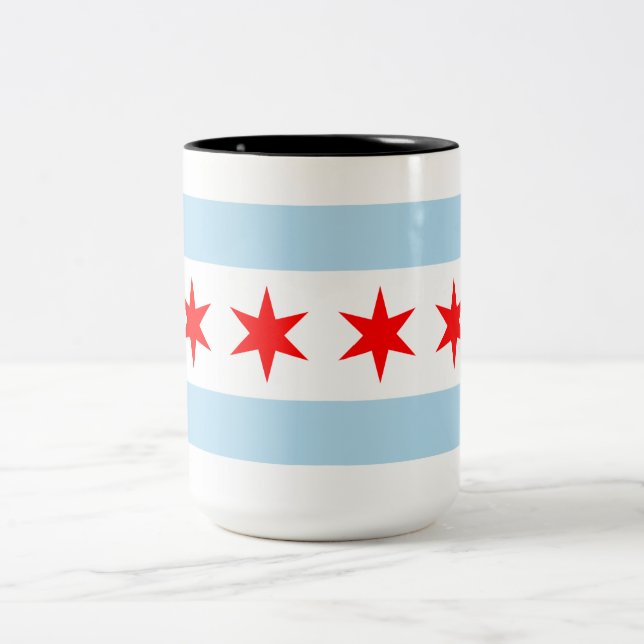 Taza Bicolor Bandera de Chicago (Illinois) (Centro)