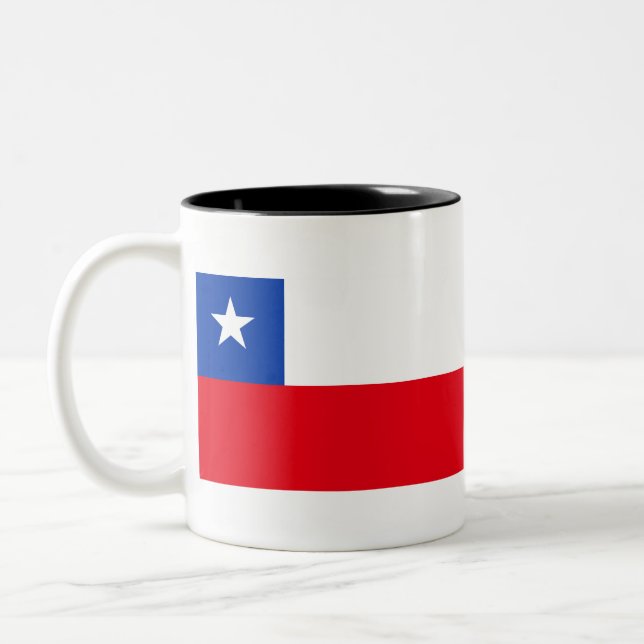 Taza Bicolor Bandera de Chile (Izquierda)