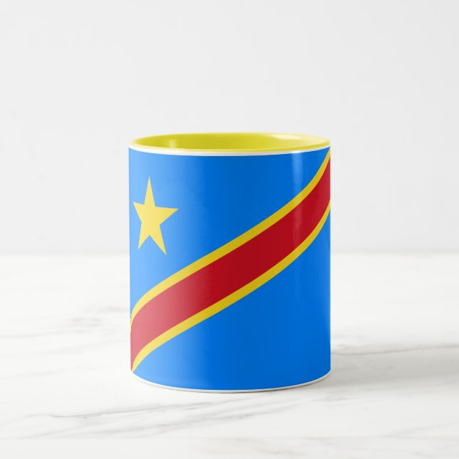Taza Bicolor Bandera de Congo Kinshasa (Centro)