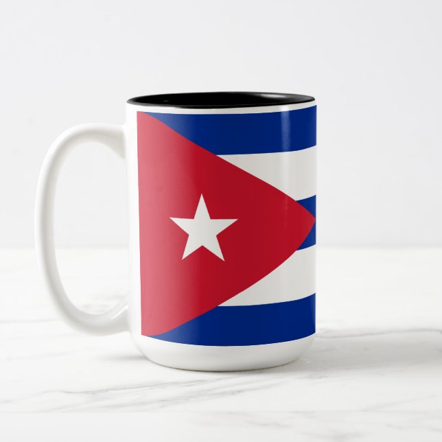 Taza Bicolor Bandera de Cuba (Izquierda)