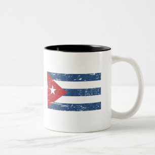 Taza Bicolor Bandera de Cuba del vintage