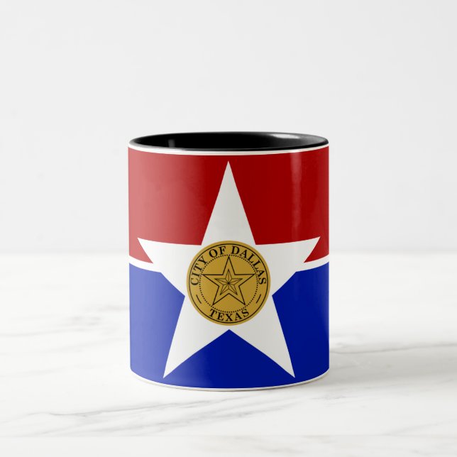 Taza Bicolor Bandera de Dallas (Centro)