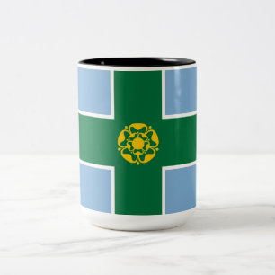 Taza Bicolor Bandera de Derbyshire (condado de Inglaterra, Rein